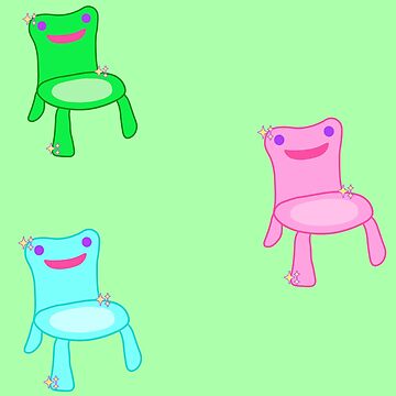 Artwork thumbnail, froggy chair sticker set by discostickers