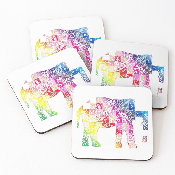 Item preview, Multi-colored Elephant Squares designed and sold by isitsupperyet.