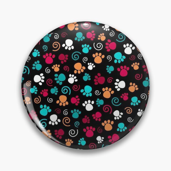 Item preview, Paw Prints, Cats & Dogs, Multicolor on Black designed and sold by phyllisdobbs.