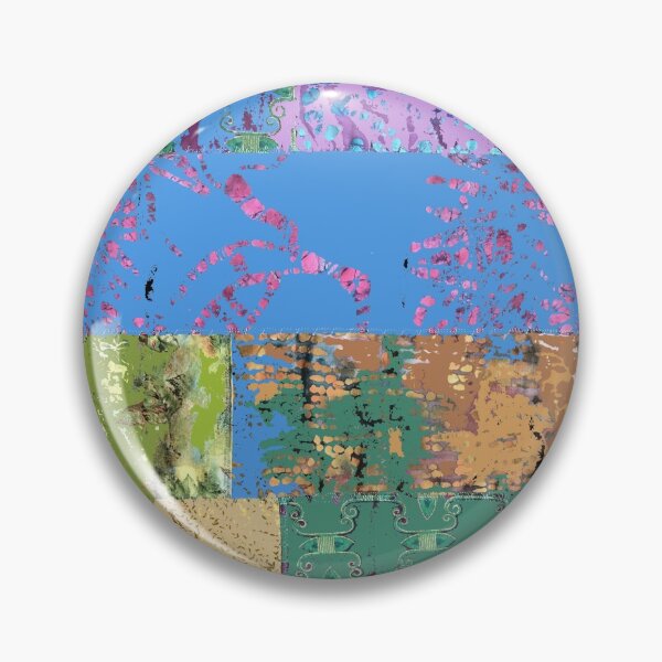 Item preview, Blue textiles, mixed media, fiber art, blue green gold designed and sold by djrunnels.