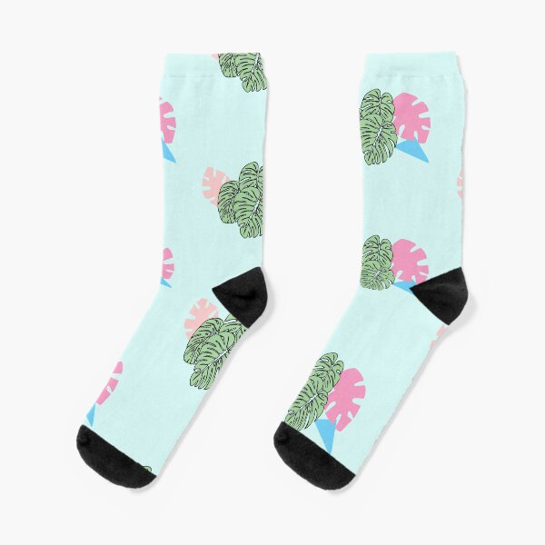 Monstera in Pastellfarben Socken