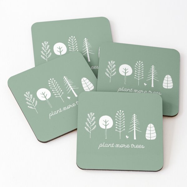 Item preview, Love your planet: Plant more trees + bird (white text) designed and sold by Ofeefee.
