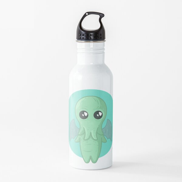 Cute Colourful Green Cthulhu (white) Water Bottle