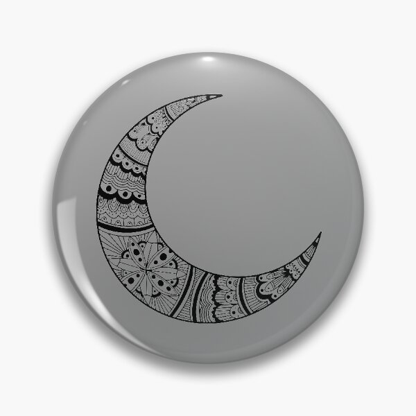 Item preview, Zentangle Moon Waning Cresent - Black designed and sold by MysticMagpie.
