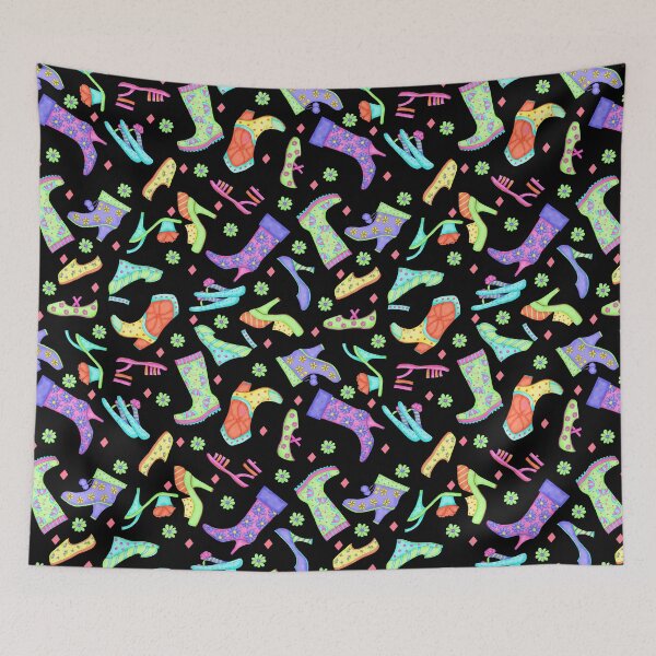 Item preview, Whimsy Shoes and Boots Multicolor on Black designed and sold by phyllisdobbs.