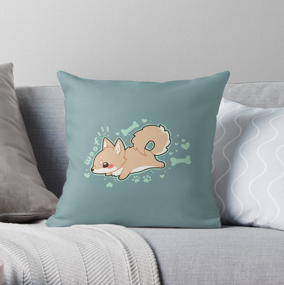 shiba throw pillow