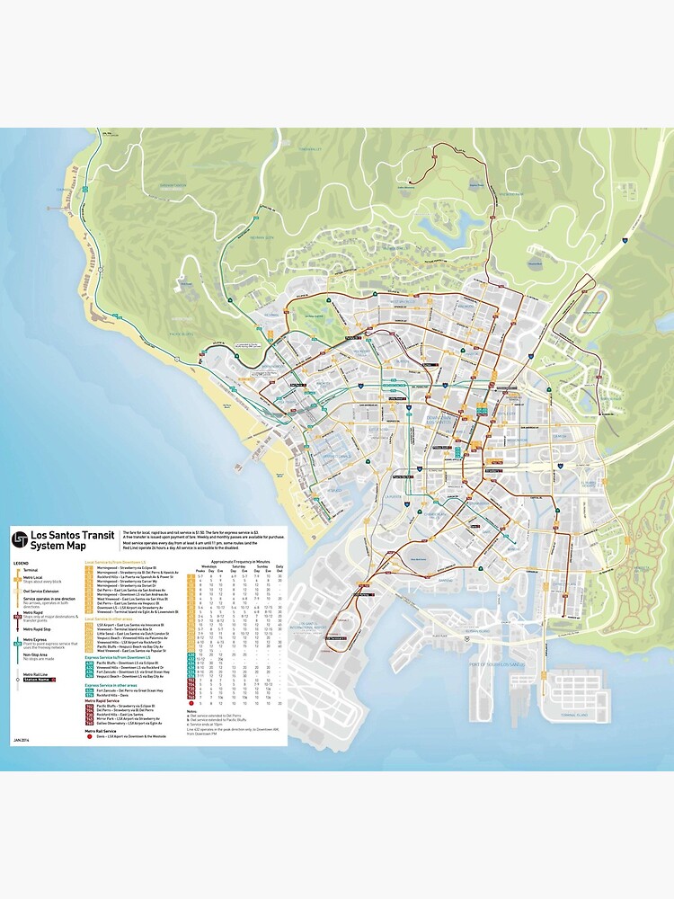 "Los Santos Bus Map" Poster by Lazlo1292 | Redbubble