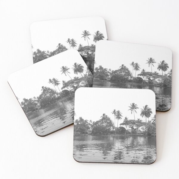 Item preview, Palm trees River Bank Grey Sacale Tropical Landscape, India designed and sold by worldways.
