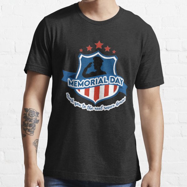 Memorial Day American flag . Happy Memorial Day | Baseball ¾ Sleeve T-Shirt