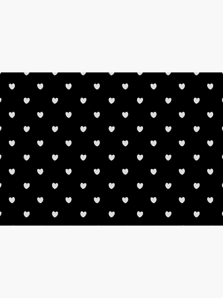 Little White Polka Dot Hearts on Black by RootSquare