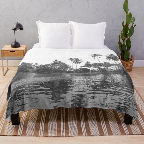 Item preview, Palm trees River Bank Grey Sacale Tropical Landscape, India designed and sold by worldways.