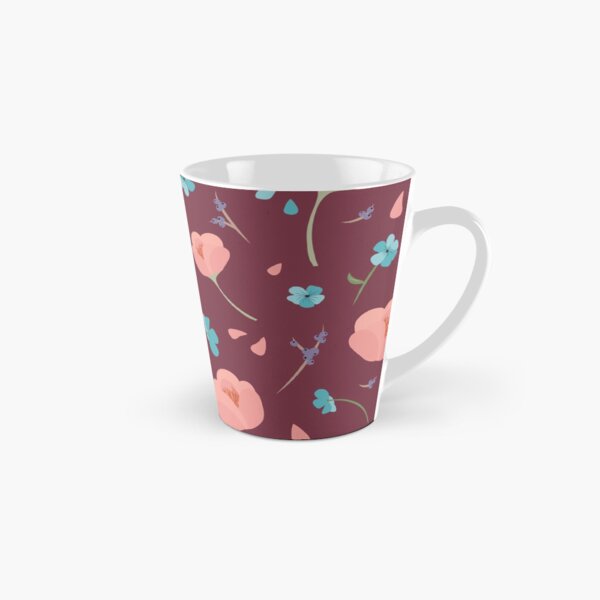 Peonies and Forget-me-nots on Magenta Mask Tall Mug