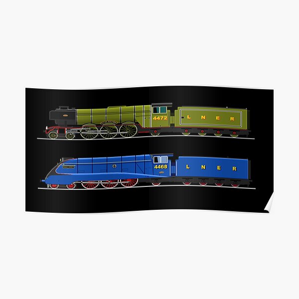 Flying Scotsman and the Mallard Poster