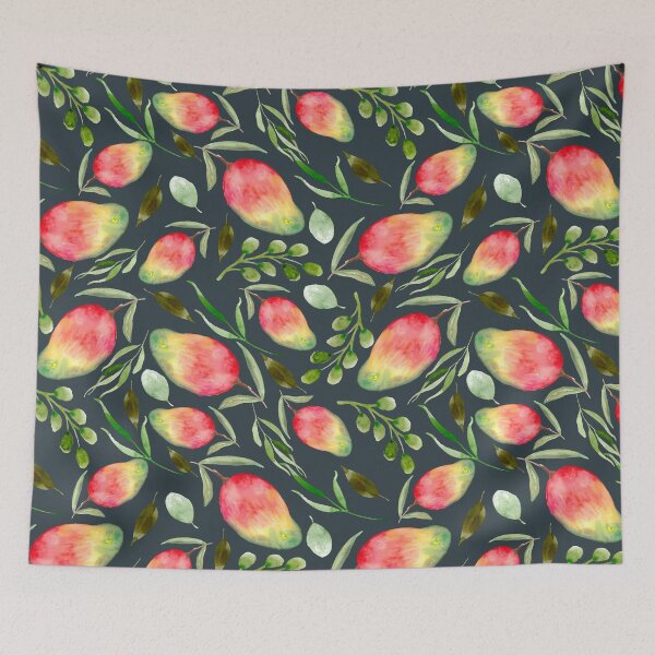 Item preview, Mangoes and Greenery | Watercolor | Pattern designed and sold by Harpley Design Studio.