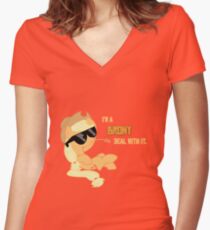 I'm a Brony Deal with it. (Apple Jack) - My little Pony Friendship is Magic Women's Fitted V-Neck T-Shirt