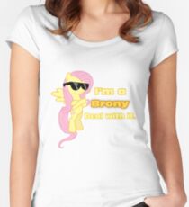 I'm a Brony Deal with it. (Fluttershy) - My little Pony Friendship is Magic Women's Fitted Scoop T-Shirt