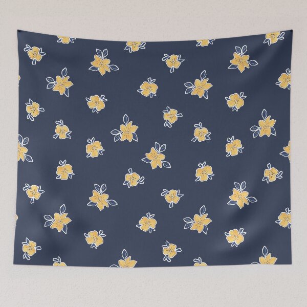 Artikelvorschau, Zierliches Blumenmuster Blau - Maske entworfen und verkauft von rowleyandelm.