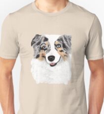 Toby ~ Australian Shepherd ~ Oil Painting Unisex T-Shirt