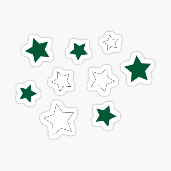 Green and White Stars Sticker