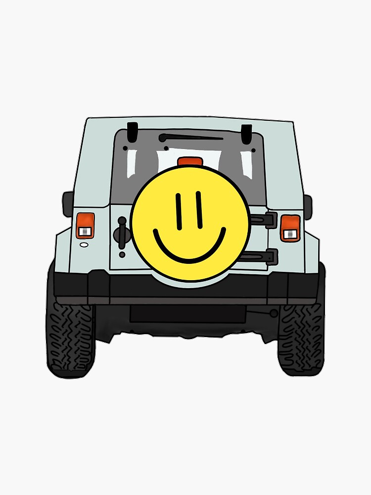 "Jeep with smiley face" Sticker by KCstickerss Redbubble