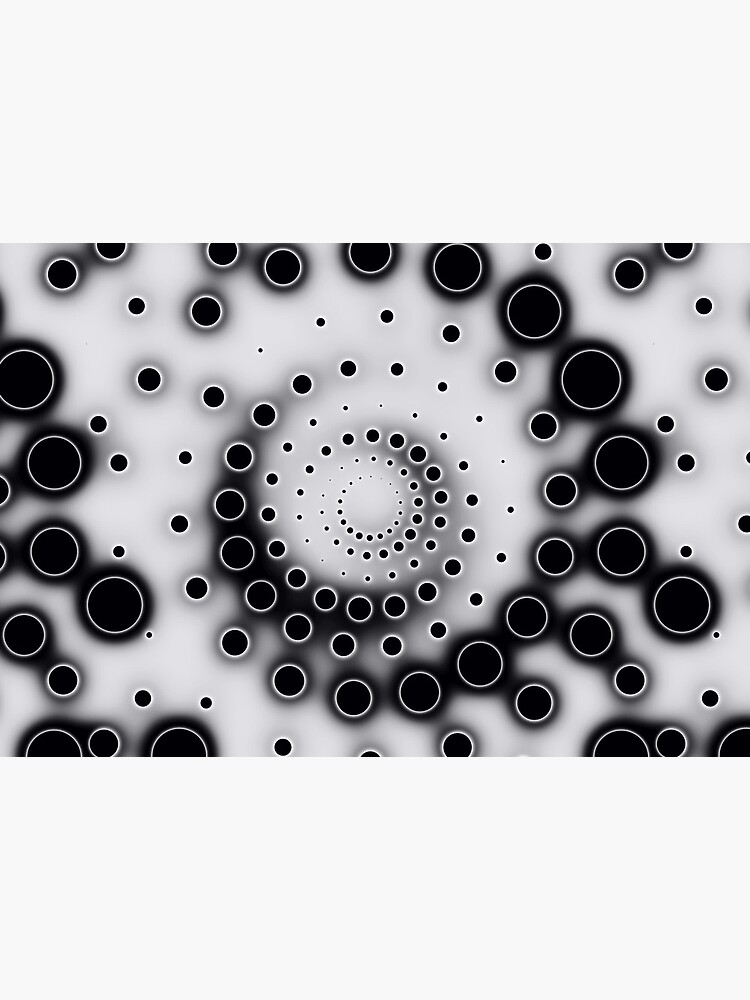 Black And White Spiral Circles Whorl Pattern by RootSquare