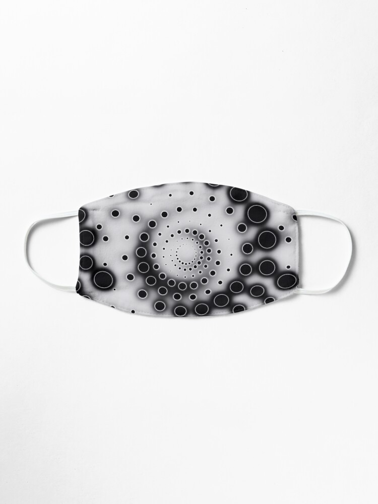 Alternate view of Black And White Spiral Circles Whorl Pattern Mask