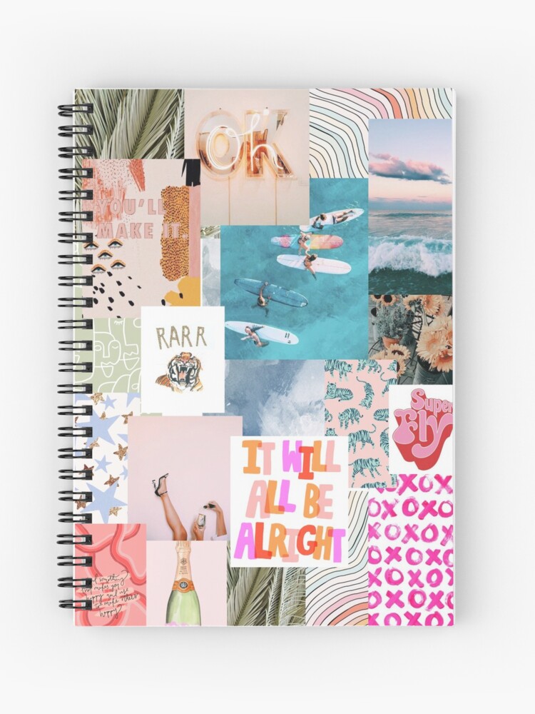 Vsco Aesthetic Collage - Pink, Blue, and Green&quot; Journal for Sale 