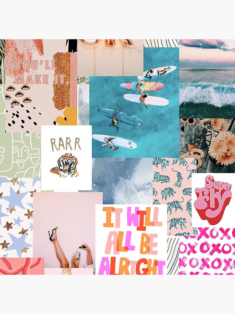 120 BEACH, CUTE, BLUE, Pink Collage Aesthetic. Trendy, Vsco, 120 Digital  Pics