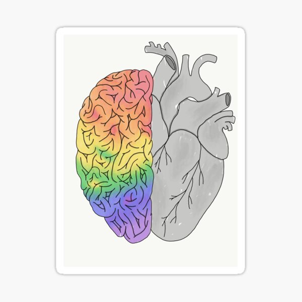 Embroidered Look - Rainbow Brain  Sticker for Sale by Laura Bundesen