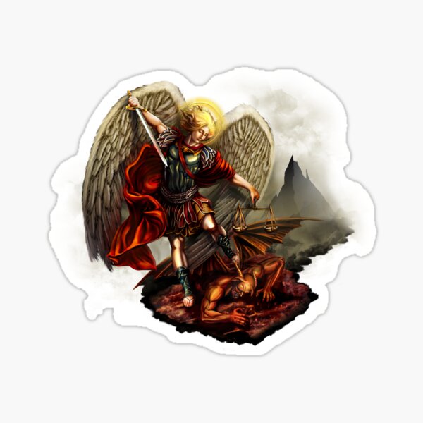 Saint Michael Archangel against the Devil Sticker