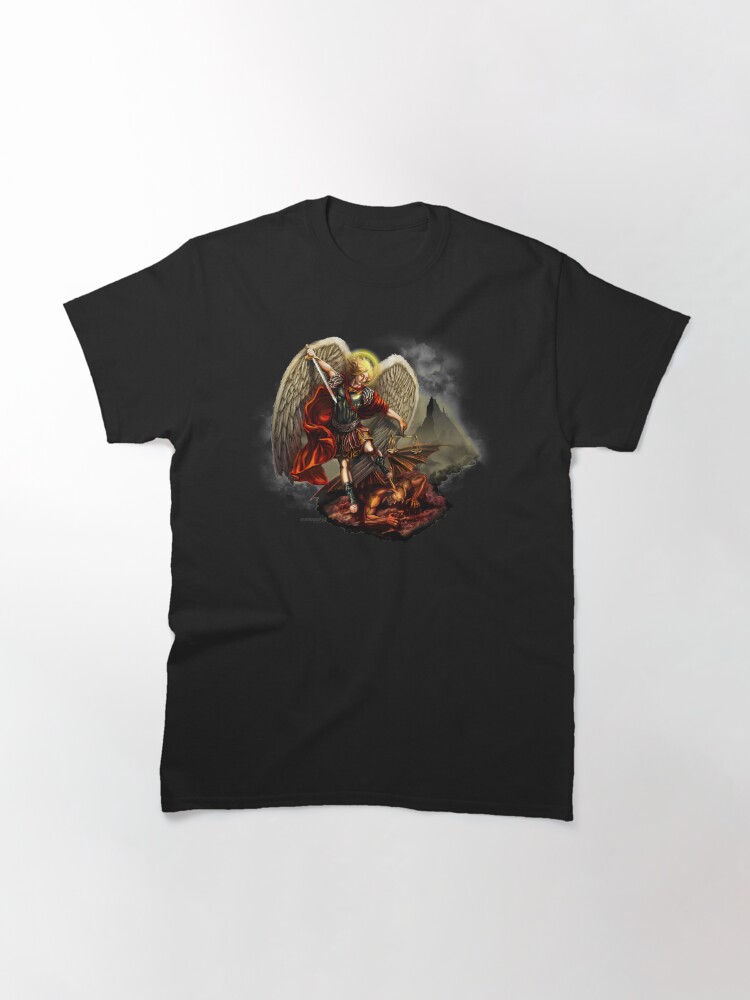 Thumbnail 3 of 7, Classic T-Shirt, Saint Michael Archangel against the Devil designed and sold by monoguru.