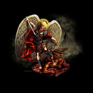 Artwork thumbnail, Saint Michael Archangel against the Devil by monoguru
