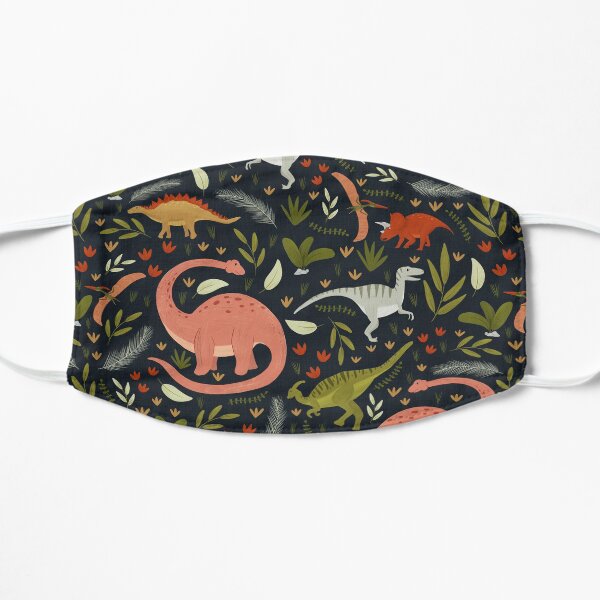 Dinos in the night Flat Mask