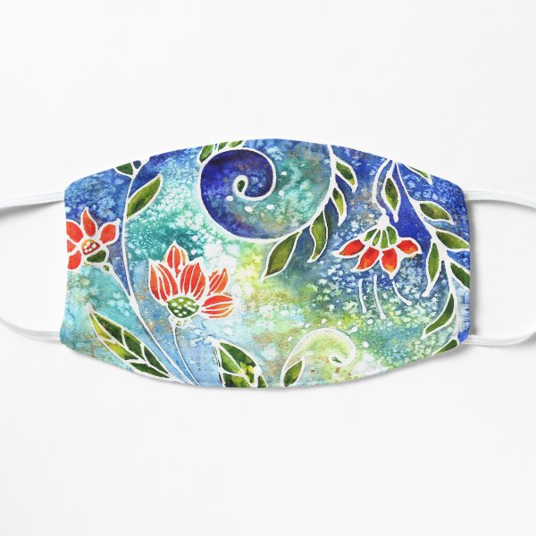 Batik in Blau Flache Maske