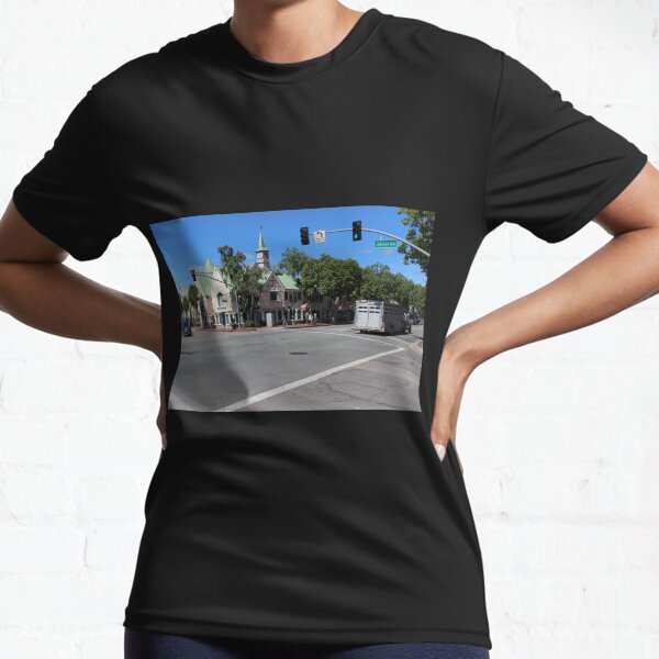 Alisal Rd Street Scene Solvang CA Active T-Shirt