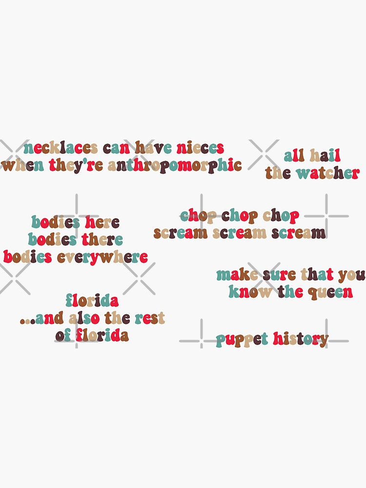 "puppet history songs sticker pack" Sticker for Sale by etherealannie