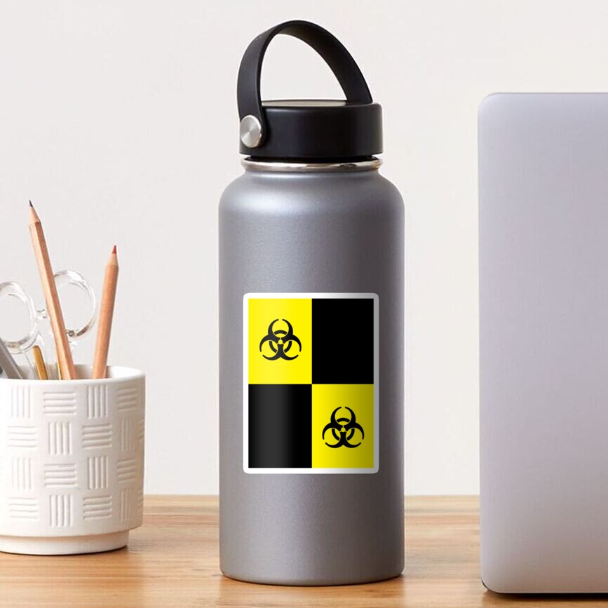 "Maritime quarantine flag with biohazard symbol" Sticker by InkWorks Redbubble