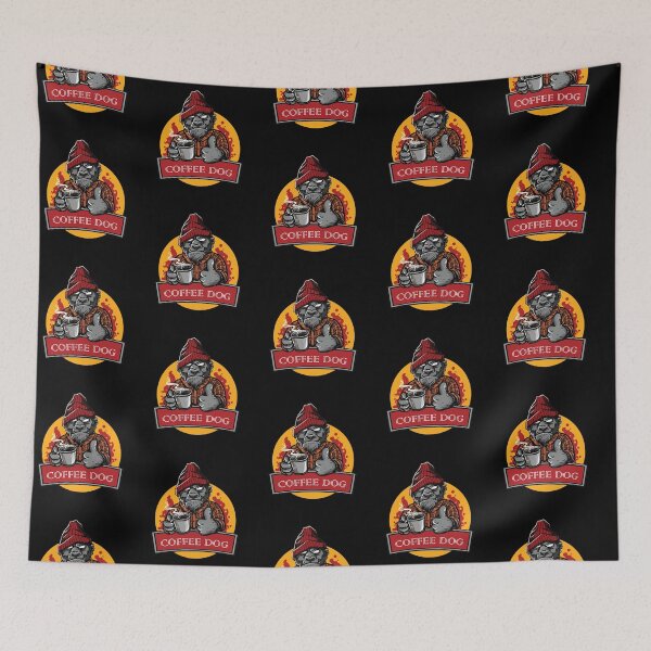 Item preview, It`s Coffee time, dog in hat drinking hot coffee, Coffee dog designed and sold by coffeeapparel.