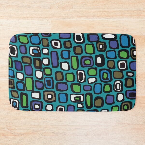 Item preview, Fifthties  Retro Geometric in Blue Brown and Green designed and sold by Leslie Rogers Todder.