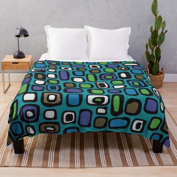 Item preview, Fifthties  Retro Geometric in Blue Brown and Green designed and sold by Leslie Rogers Todder.