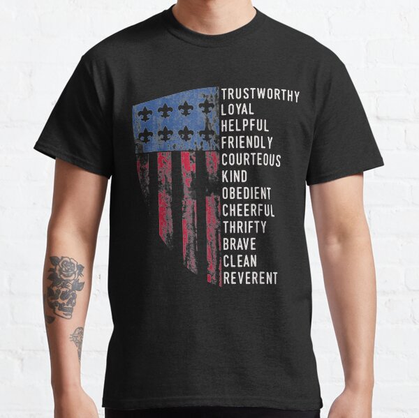 Vintage Scout Law | US America Flag Scouting Law Classic T-Shirt