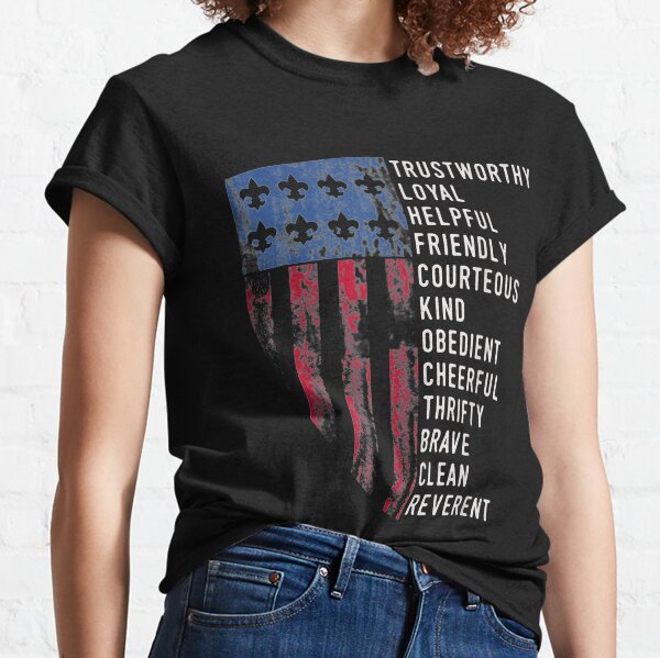 Vintage Scout Law | US America Flag Scouting Law Classic T-Shirt