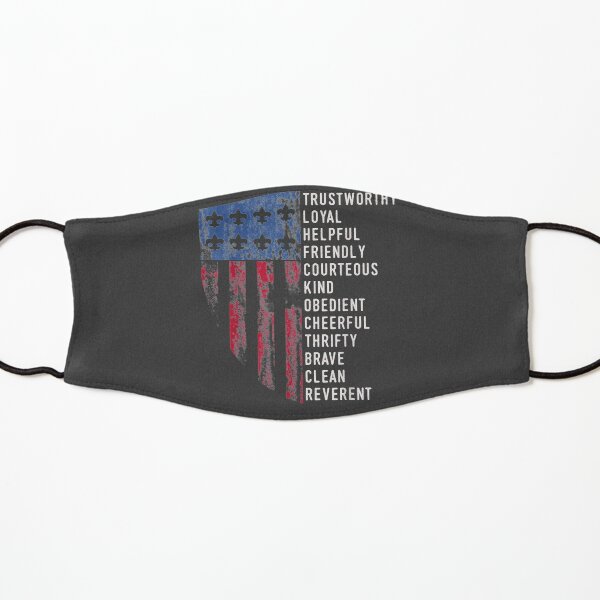 Vintage Scout Law | US America Flag Scouting Law Kids Mask