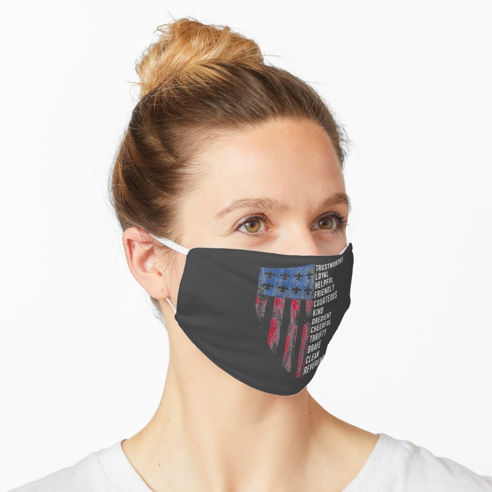 Vintage Scout Law | US America Flag Scouting Law Mask