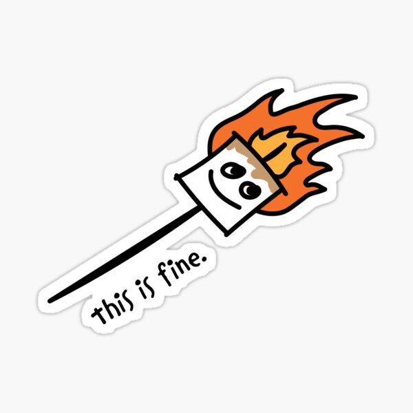 Item preview, "This is Fine" Marshmallow on Fire designed and sold by anamichele.