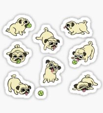 Playful Pugs Sticker