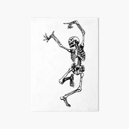 Dancing Skeleton | Day of the Dead | Dia de los Muertos | Skulls and Skeletons | Black and White | Art Board Print