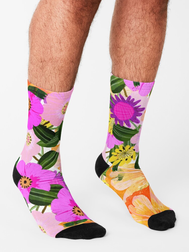Alternate view of Colourful, Bright and Happy Flowers Socks