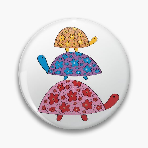 Item preview, Stacked Turtles with Flower Shells designed and sold by kookadesigns.