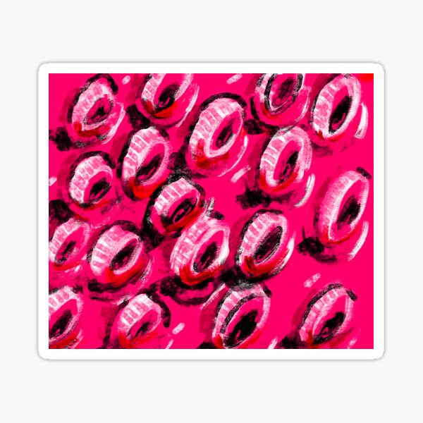 Abstract Digital Art ❤️ 90’s Neon BOLD Mixed Media Pattern Expressive Brush Stroke Drawing Painting Sticker